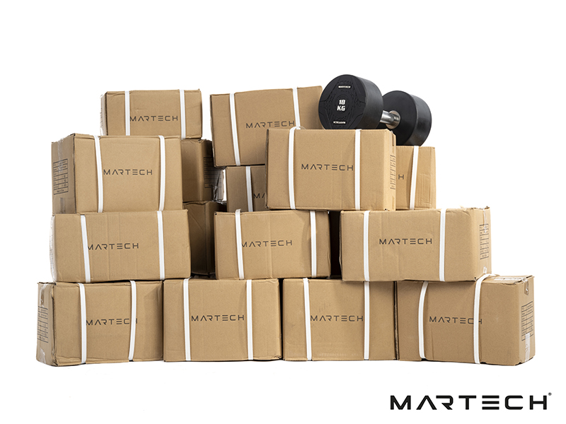 Rubber dumbbellset 2-24KG + 3 laags rack