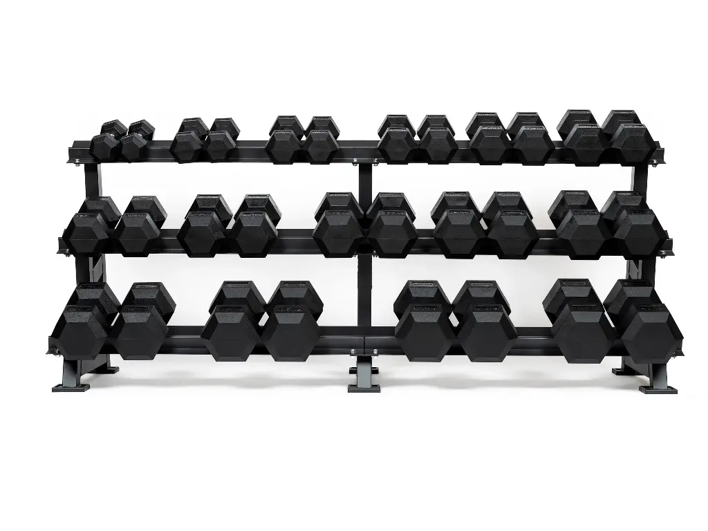 Martech Hexa Dumbbells 5-40KG + 3-tier rack
