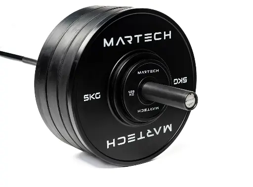 [MT-BP 107,5KG] 107,5 kg de bumper plates + Barre Martech PRO 220 cm