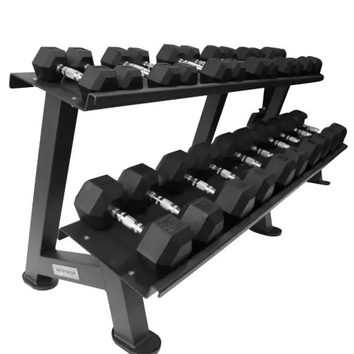 Martech Hexagon halterset 5-30KG + tweelaags rack