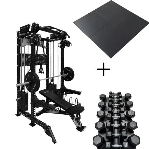Martech M8 2IN1 Twinratio bundle - 107,5KG plates - Bench & Barbell + 1-25KG Toren